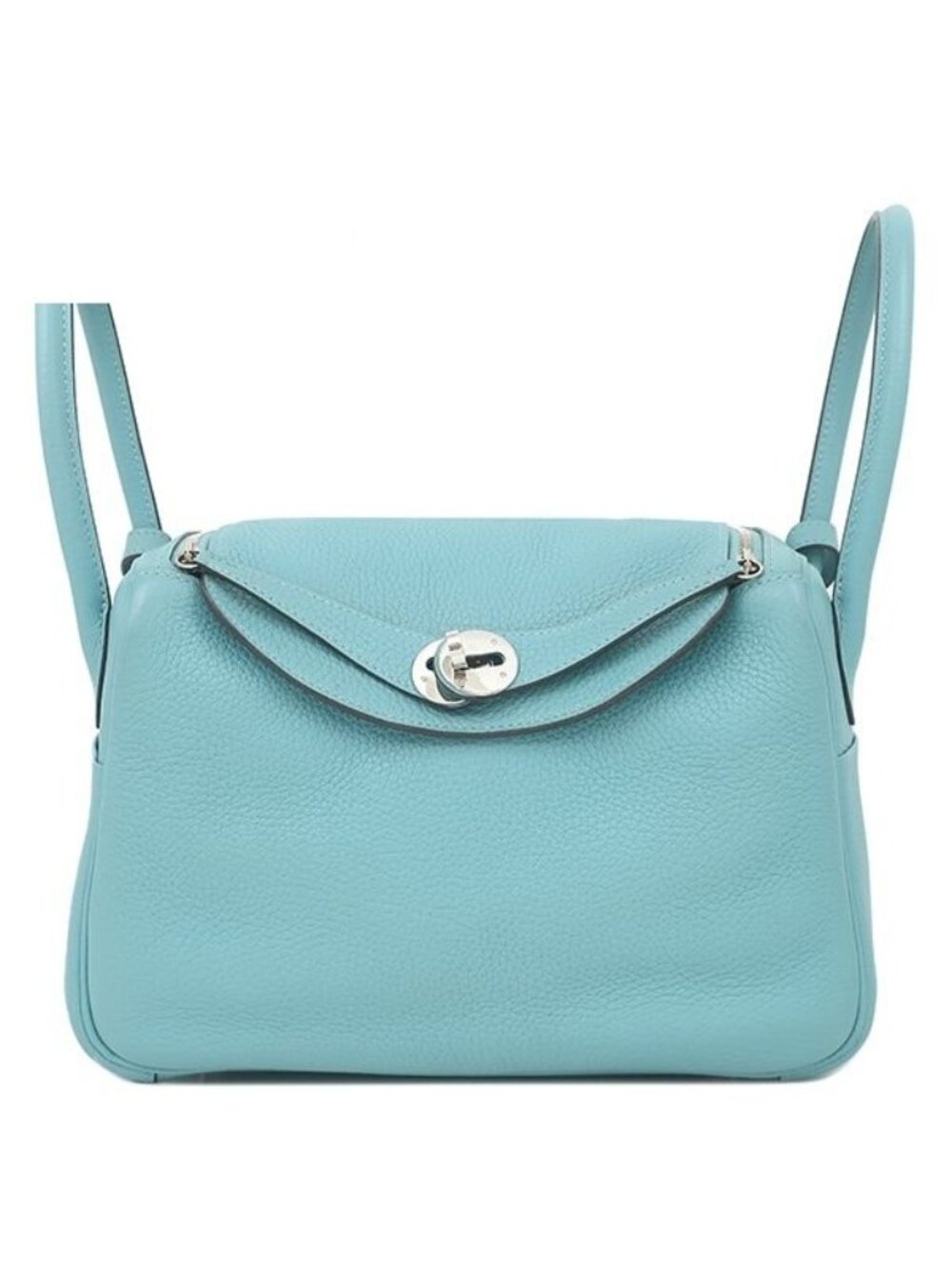 Hermes 2-Way Bag Lindy 26 Taurillon Clemence Blue Sun Seal Silver Light Handbag